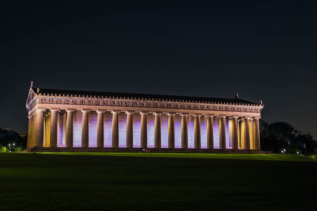 Nashville Parthenon replica in Centennial Park — full-scale reconstruction of the Athenian original