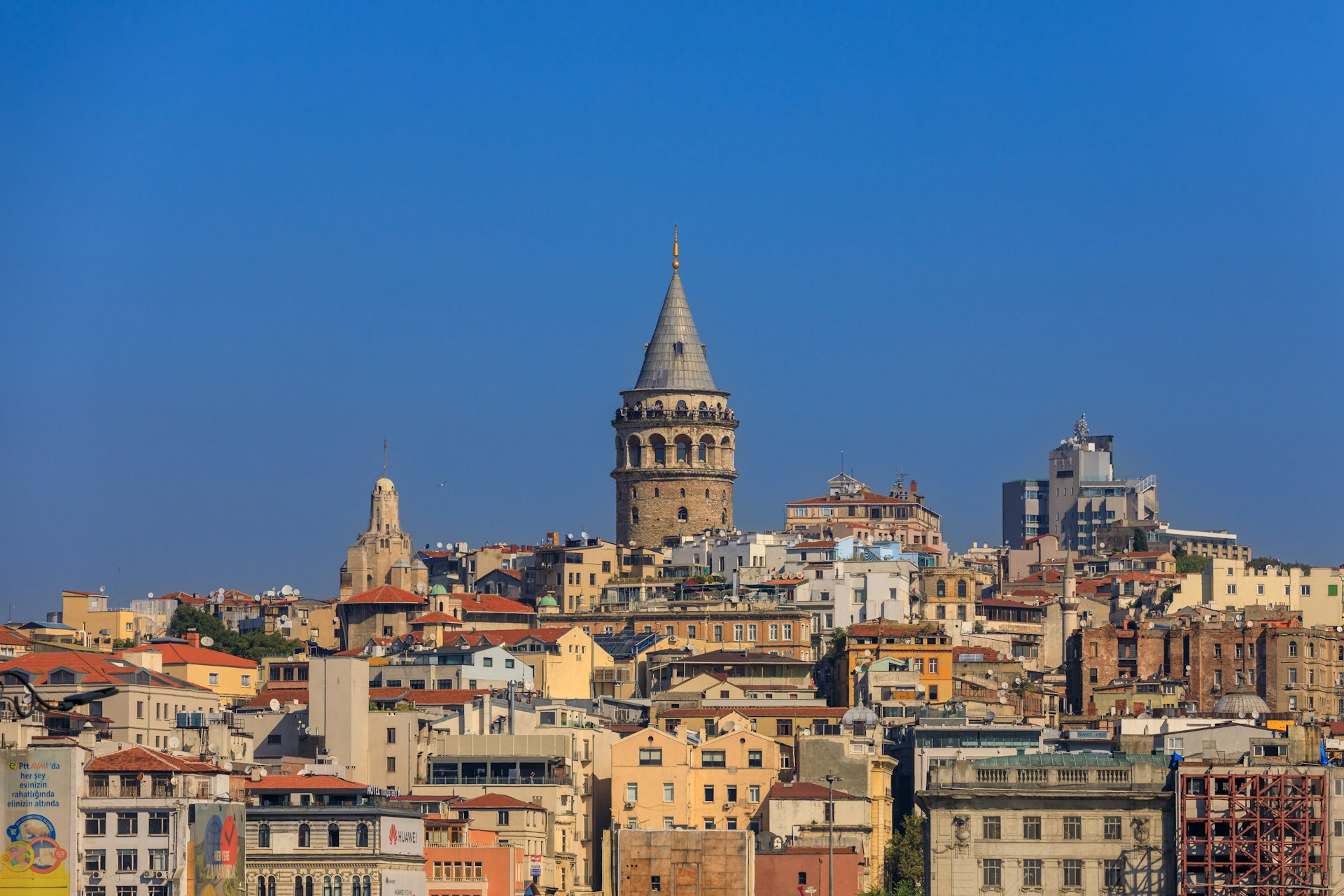 Istanbul rooftops and skyline as seen from the Galata Tower observation terrace