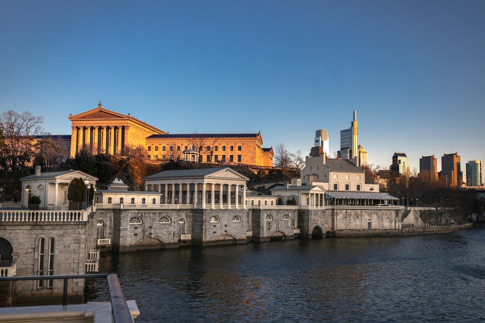 Philadelphia Museum of Art with Center City skyline in the background