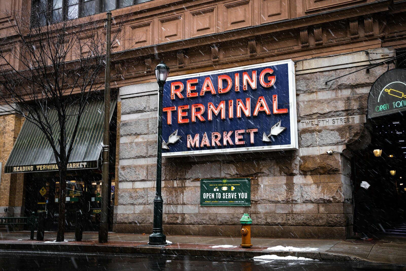 Reading Terminal Market Philadelphia with vendors and shoppers inside